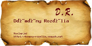 Dömény Rozália névjegykártya